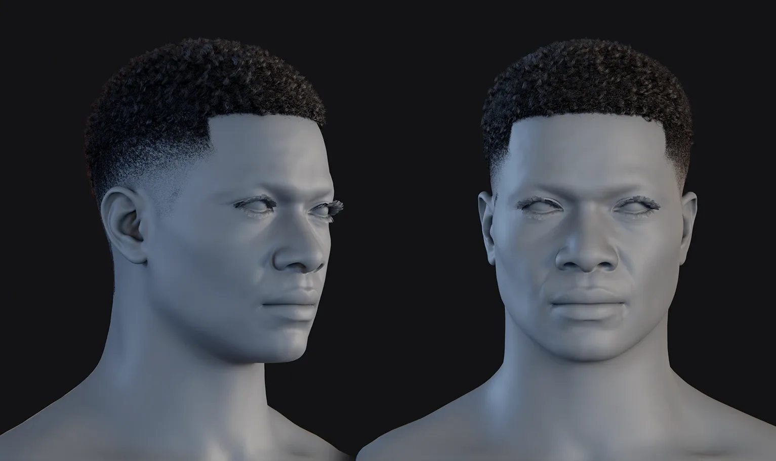 Hairstyle - Fade 001 (Hair for blender/ unreal engine / metahuman) Afro hair | Kinky hair | 4c Hair | African / African American Hair