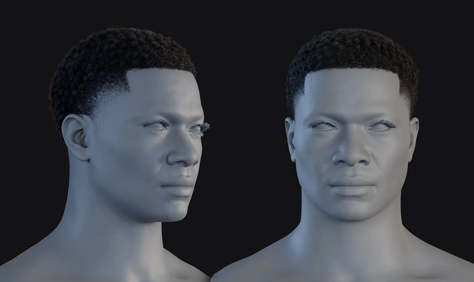 Hairstyle - Fade 003 (Hair for blender/ unreal engine / metahuman) Afro hair | Kinky hair | 4c Hair | African / African American Hair