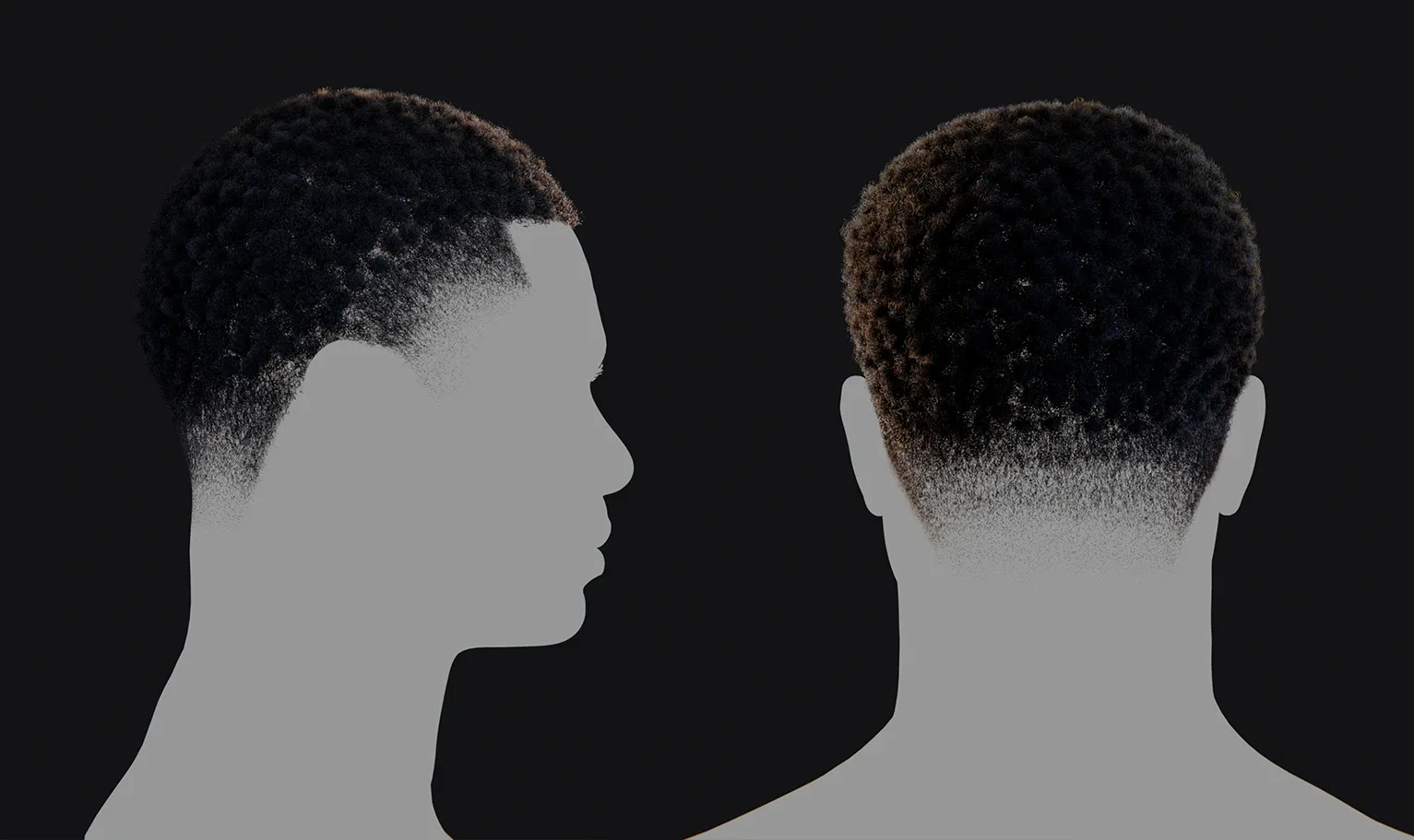 Hairstyle - Fade 003 (Hair for blender/ unreal engine / metahuman) Afro hair | Kinky hair | 4c Hair | African / African American Hair