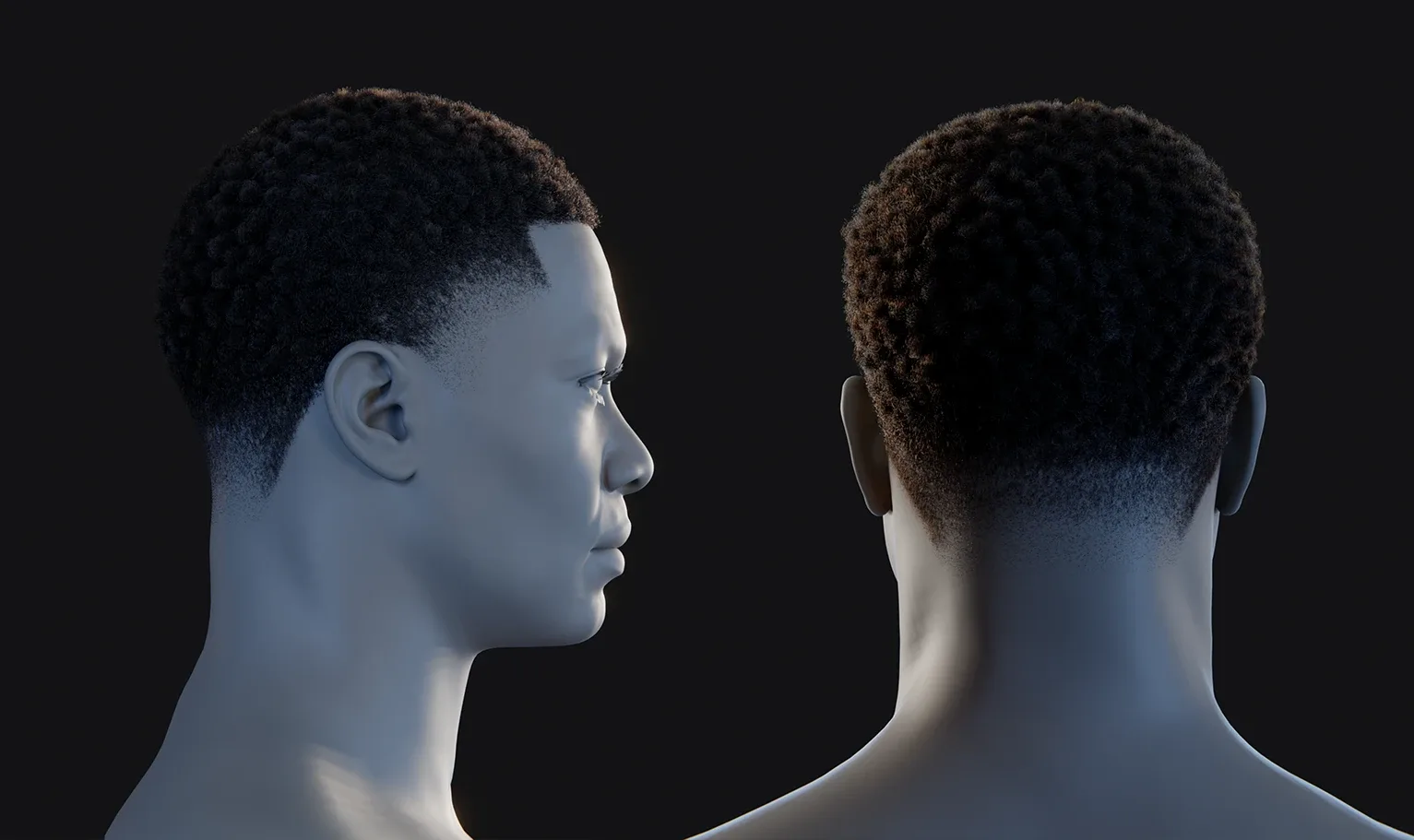 Hairstyle - Fade 003 (Hair for blender/ unreal engine / metahuman) Afro hair | Kinky hair | 4c Hair | African / African American Hair