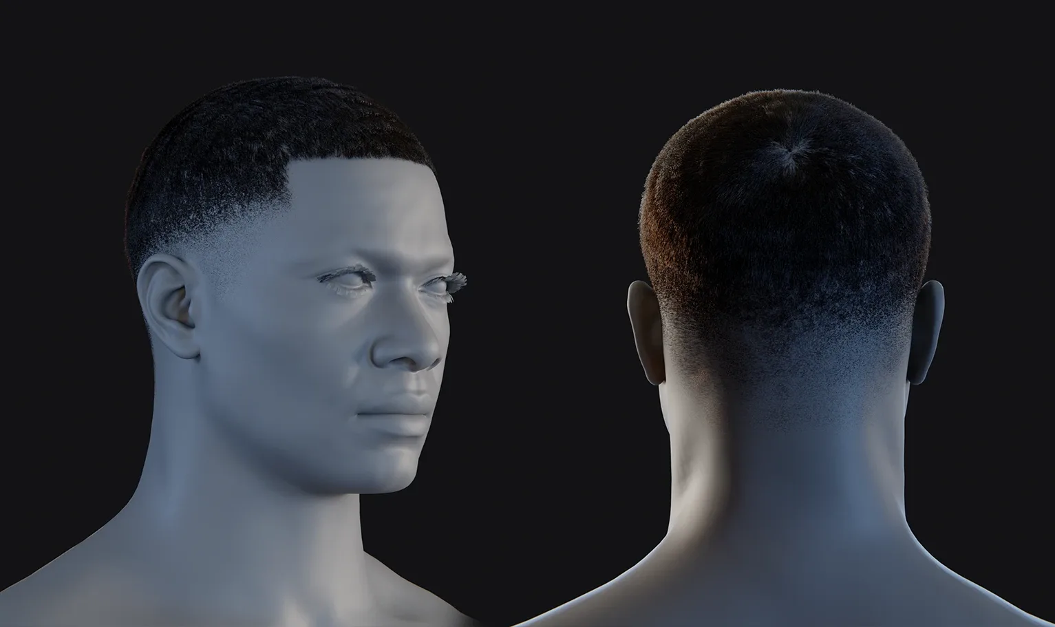 Hairstyle - Waves Fade 004 (Hair for blender/ unreal engine / metahuman) Afro hair | Kinky hair | 4c Hair | African / African American Hair