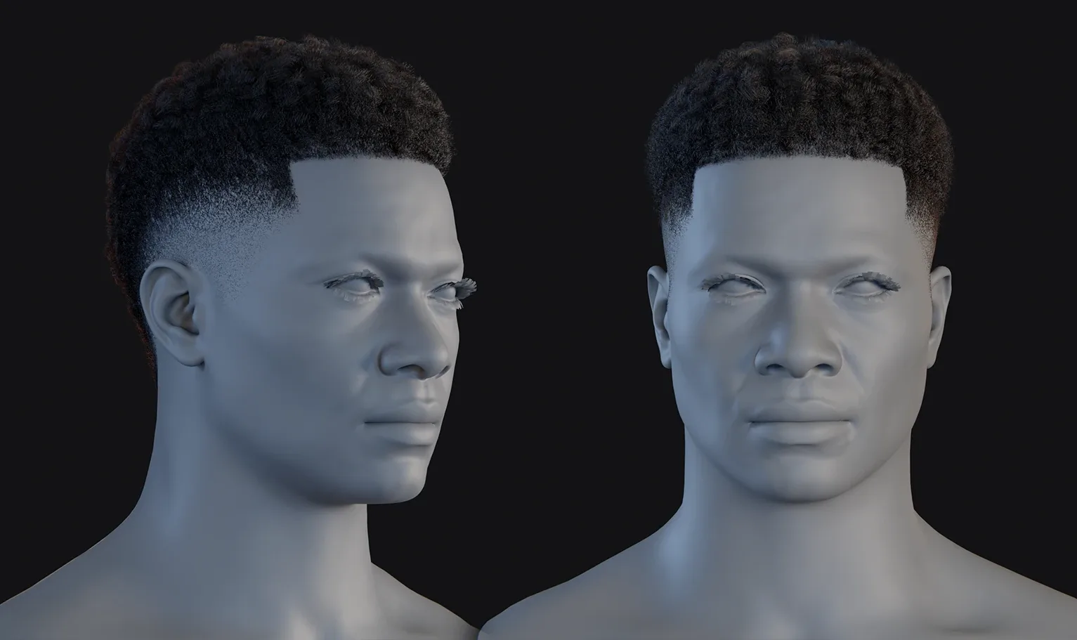 Hairstyle - Mohawk Fade 005 (Hair for blender/ unreal engine / metahuman) Afro hair | Kinky hair | 4c Hair | African / African American Hair