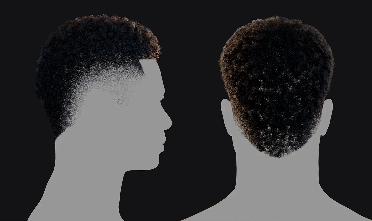 Hairstyle - Mohawk Fade 005 (Hair for blender/ unreal engine / metahuman) Afro hair | Kinky hair | 4c Hair | African / African American Hair