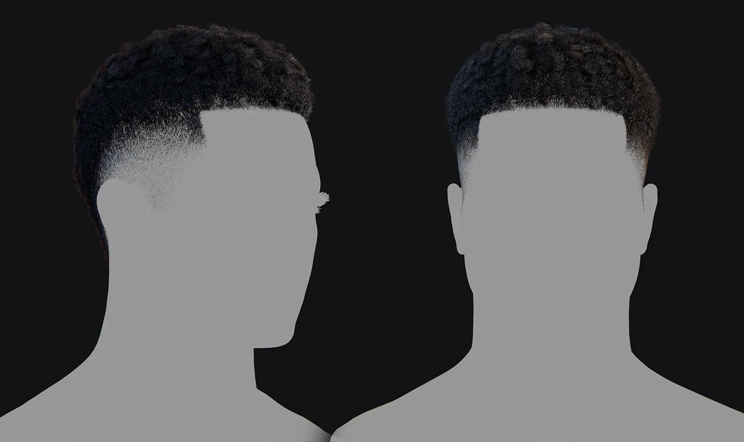 Hairstyle - Mohawk Fade 005 (Hair for blender/ unreal engine / metahuman) Afro hair | Kinky hair | 4c Hair | African / African American Hair