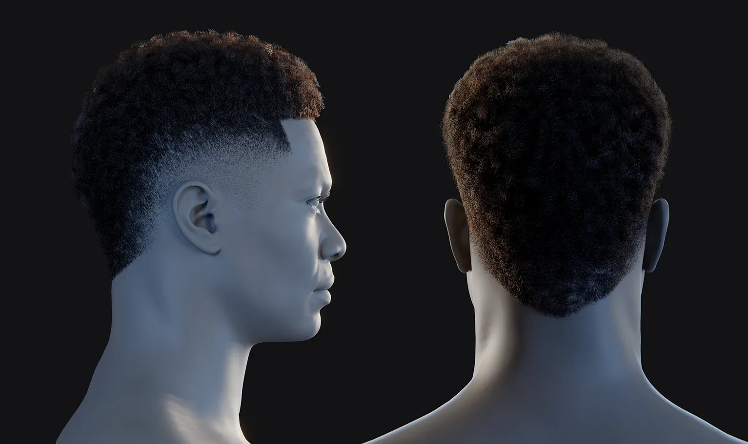 Hairstyle - Mohawk Fade 005 (Hair for blender/ unreal engine / metahuman) Afro hair | Kinky hair | 4c Hair | African / African American Hair