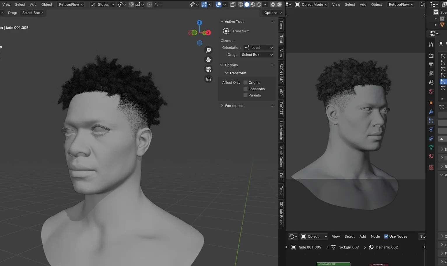 Hairstyle - Fade 006 (Hair for blender/ unreal engine / metahuman) Afro hair | Kinky hair | 4c Hair | African / African American Hair