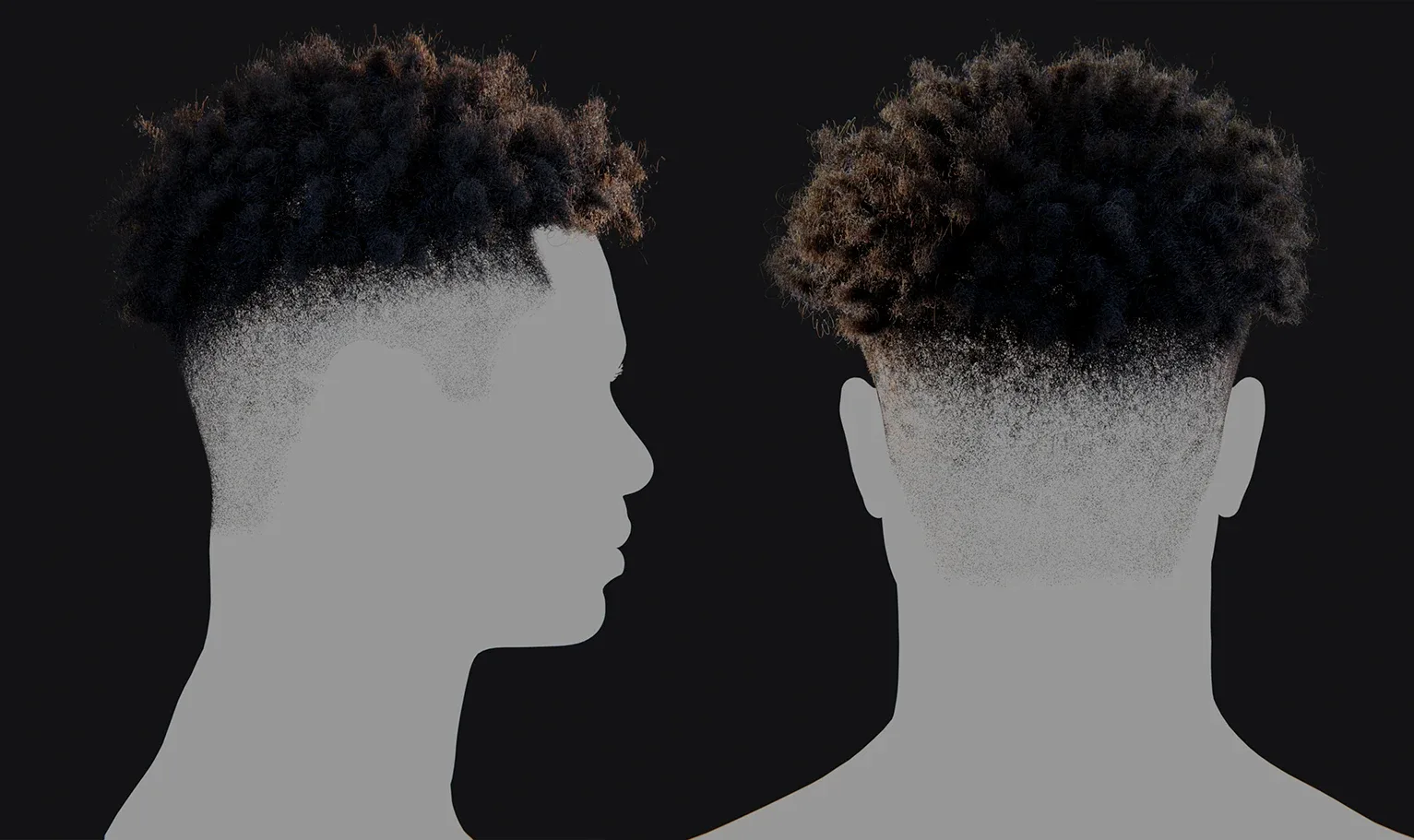 Hairstyle - Fade 006 (Hair for blender/ unreal engine / metahuman) Afro hair | Kinky hair | 4c Hair | African / African American Hair