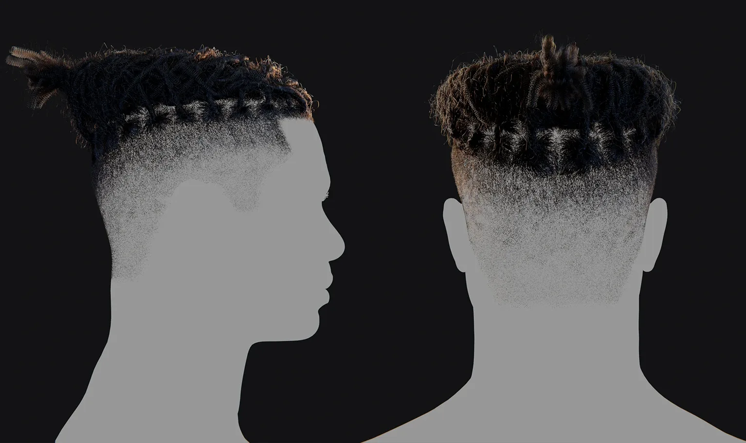 PixelHair Hairstyle - Dreads Fade 007 (Hair for blender/ unreal engine / metahuman) Afro hair | Kinky hair | 4c Hair | African / African American Hair