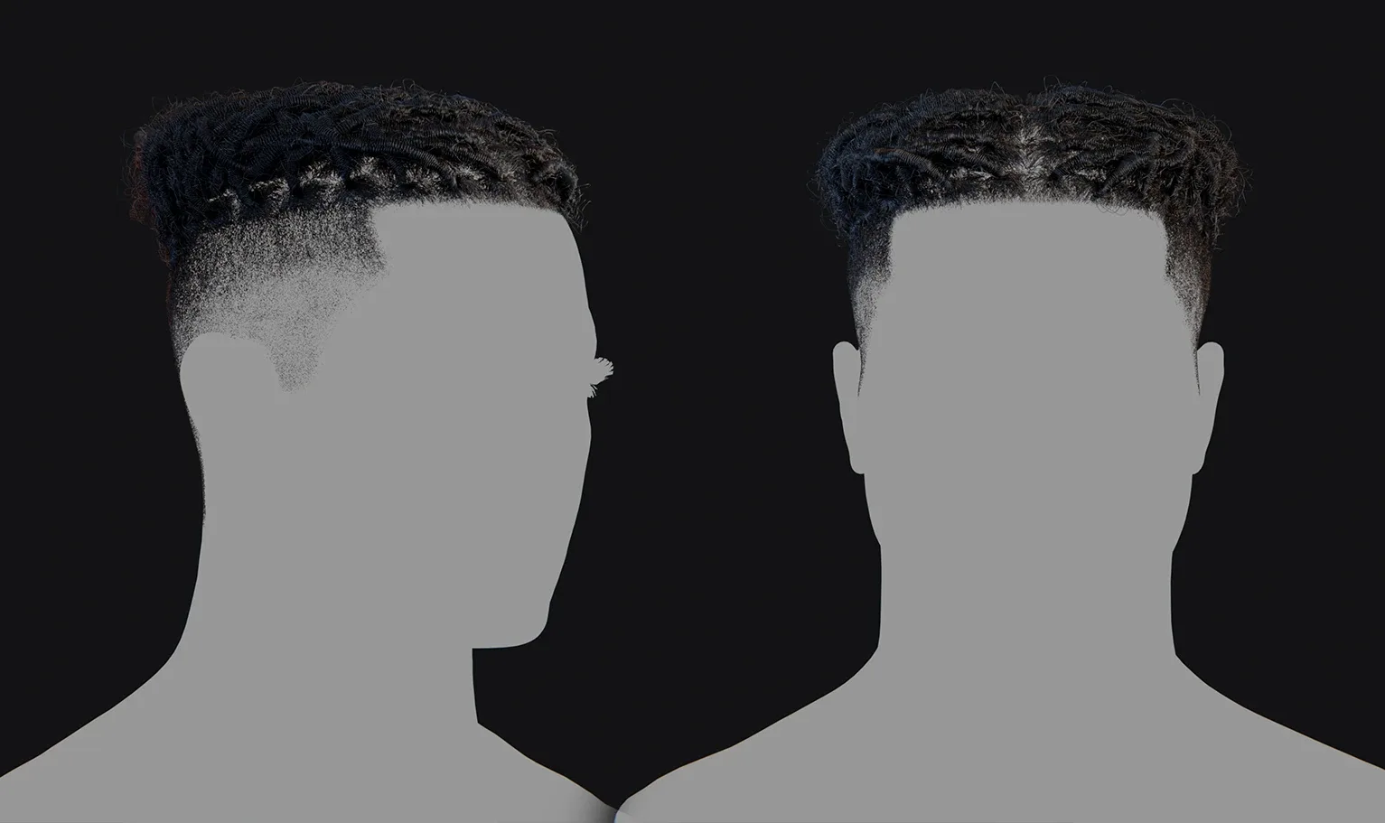 PixelHair Hairstyle - Dreads Fade 007 (Hair for blender/ unreal engine / metahuman) Afro hair | Kinky hair | 4c Hair | African / African American Hair
