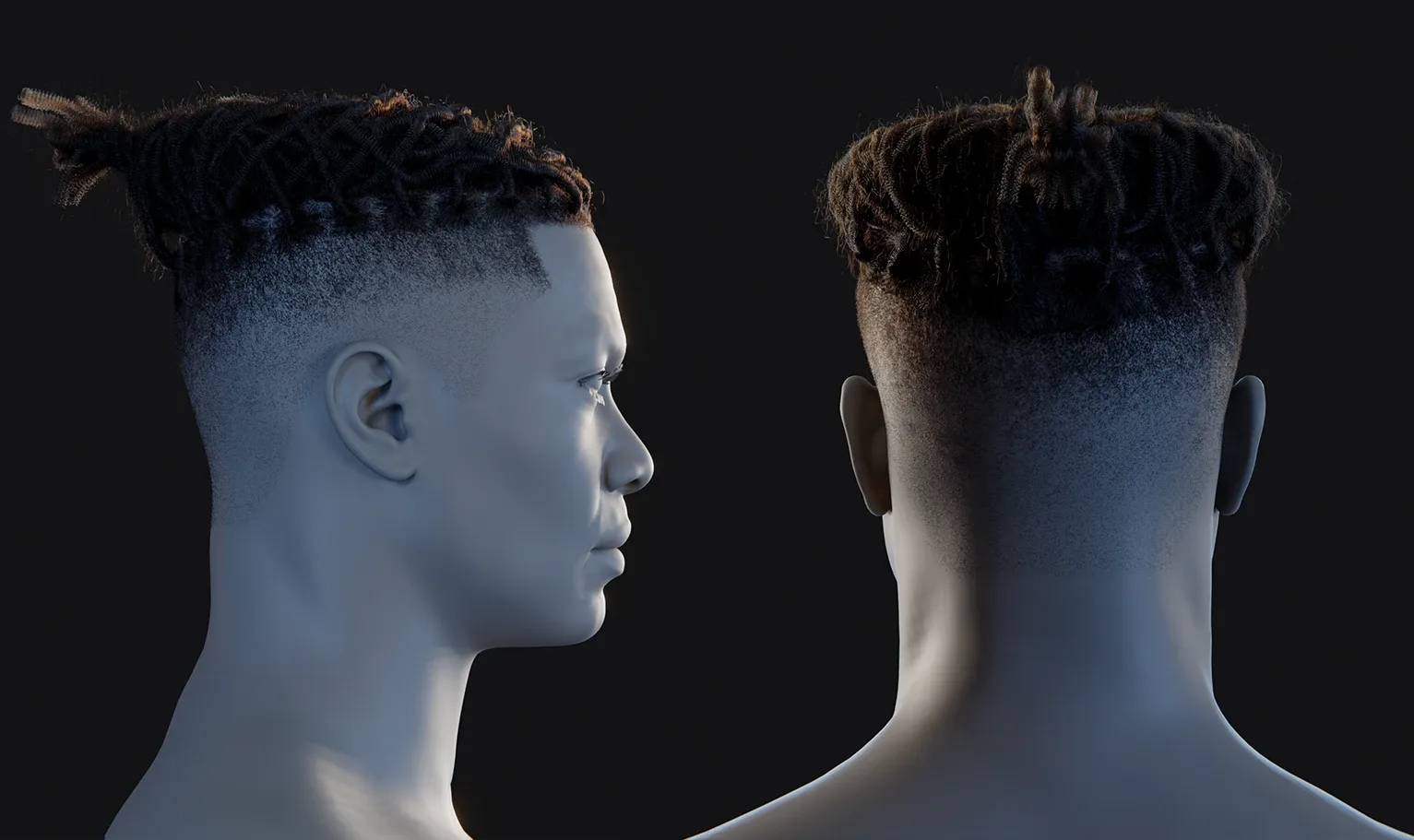 PixelHair Hairstyle - Dreads Fade 007 (Hair for blender/ unreal engine / metahuman) Afro hair | Kinky hair | 4c Hair | African / African American Hair