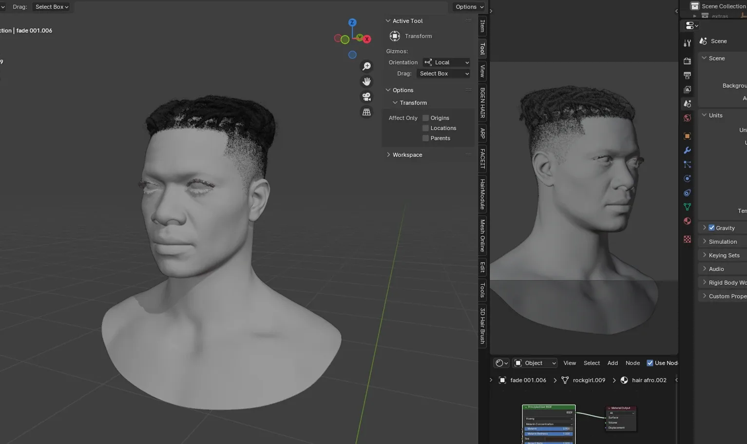 PixelHair Hairstyle - Dreads Fade 007 (Hair for blender/ unreal engine / metahuman) Afro hair | Kinky hair | 4c Hair | African / African American Hair