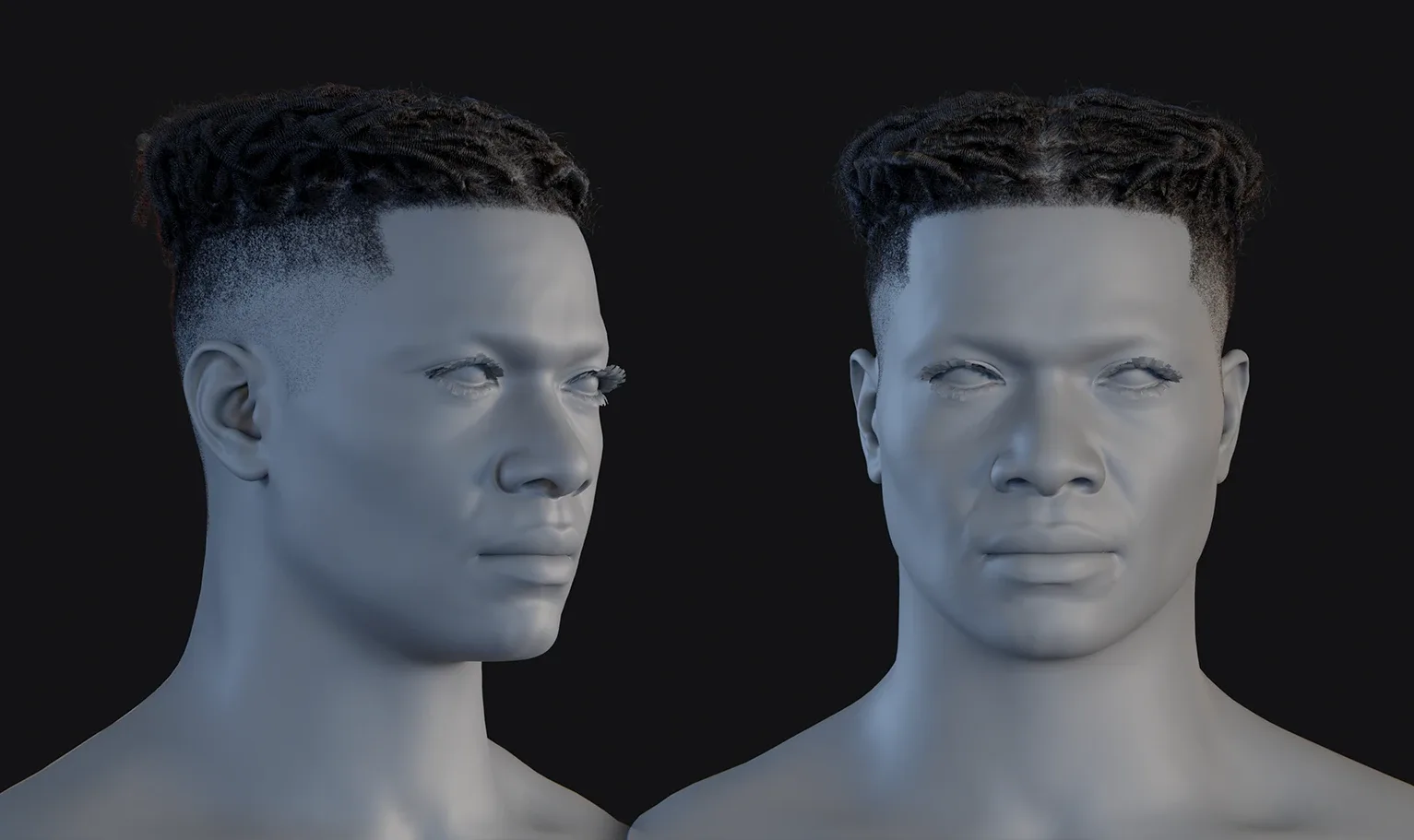 PixelHair Hairstyle - Dreads Fade 007 (Hair for blender/ unreal engine / metahuman) Afro hair | Kinky hair | 4c Hair | African / African American Hair