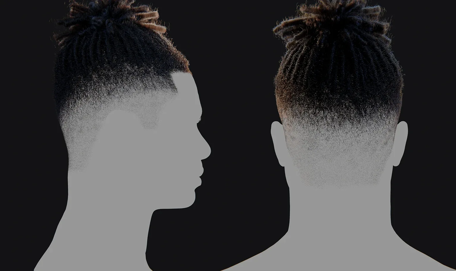 PixelHair Hairstyle - Dreads Fade 008 (Hair for blender/ unreal engine / metahuman) Afro hair | Kinky hair | 4c Hair | African / African American Hair