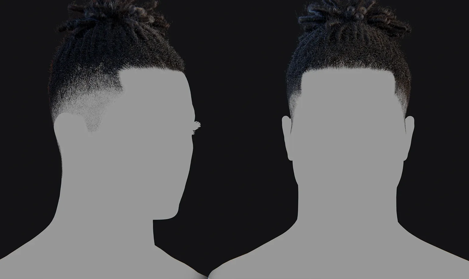 PixelHair Hairstyle - Dreads Fade 008 (Hair for blender/ unreal engine / metahuman) Afro hair | Kinky hair | 4c Hair | African / African American Hair