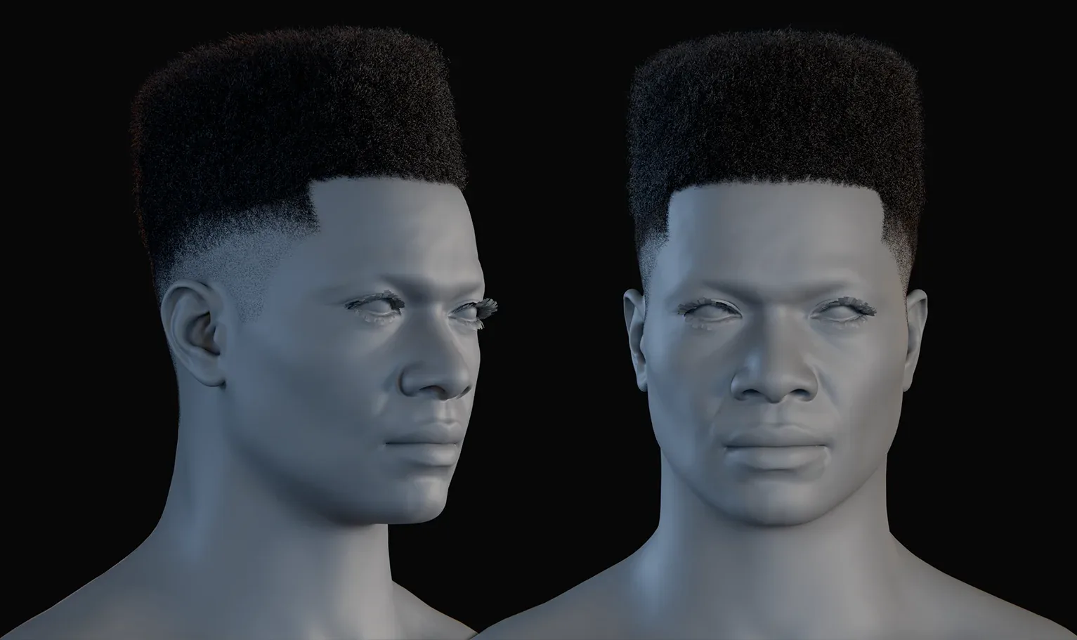 PixelHair Hairstyle - Afro Fade 009 (Hair for blender/ unreal engine / metahuman) Afro hair | Kinky hair | 4c Hair | African / African American Hair