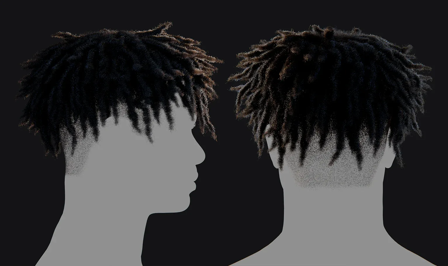 PixelHair Hairstyle - Dreads Fade 011 (Hair for blender/ unreal engine / metahuman) Afro hair | Kinky hair | 4c Hair | African / African American Hair