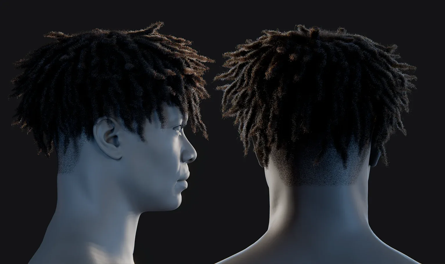 PixelHair Hairstyle - Dreads Fade 011 (Hair for blender/ unreal engine / metahuman) Afro hair | Kinky hair | 4c Hair | African / African American Hair