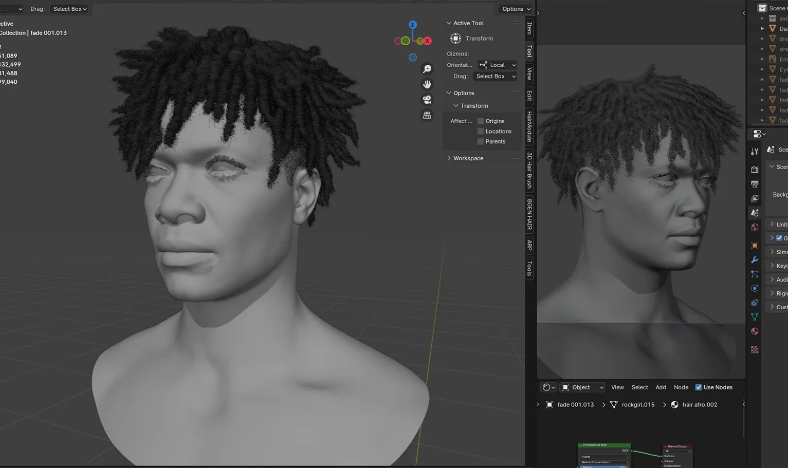 PixelHair Hairstyle - Dreads Fade 011 (Hair for blender/ unreal engine / metahuman) Afro hair | Kinky hair | 4c Hair | African / African American Hair