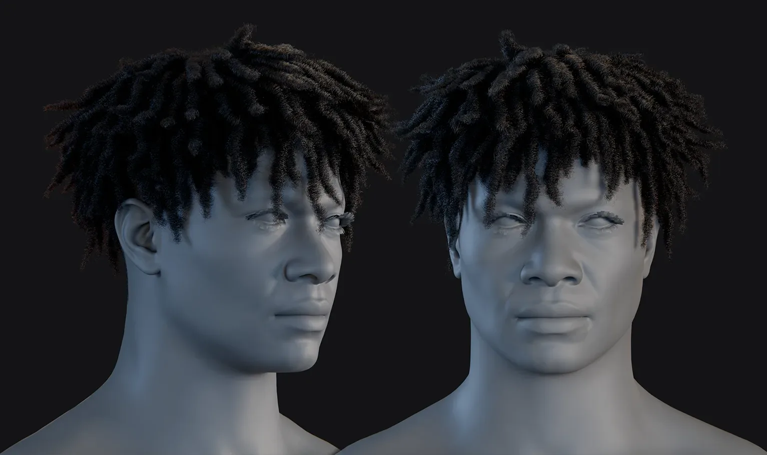 PixelHair Hairstyle - Dreads Fade 011 (Hair for blender/ unreal engine / metahuman) Afro hair | Kinky hair | 4c Hair | African / African American Hair