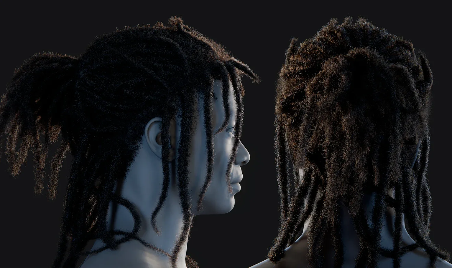 PixelHair Hairstyle - J.Cole Dreads 003 (Hair for blender/ unreal engine / metahuman) Afro hair | Kinky hair | 4c Hair | African / African American Hair