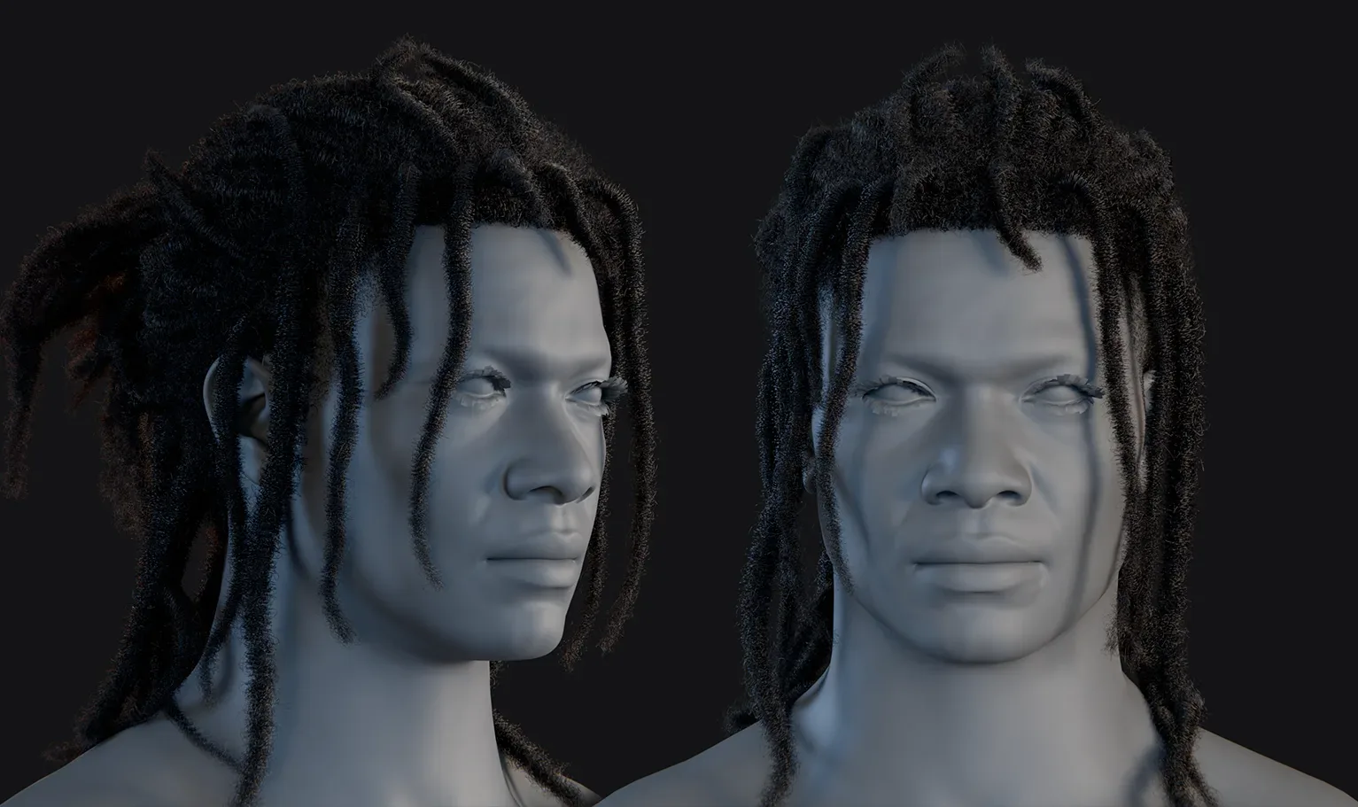 PixelHair Hairstyle - J.Cole Dreads 003 (Hair for blender/ unreal engine / metahuman) Afro hair | Kinky hair | 4c Hair | African / African American Hair