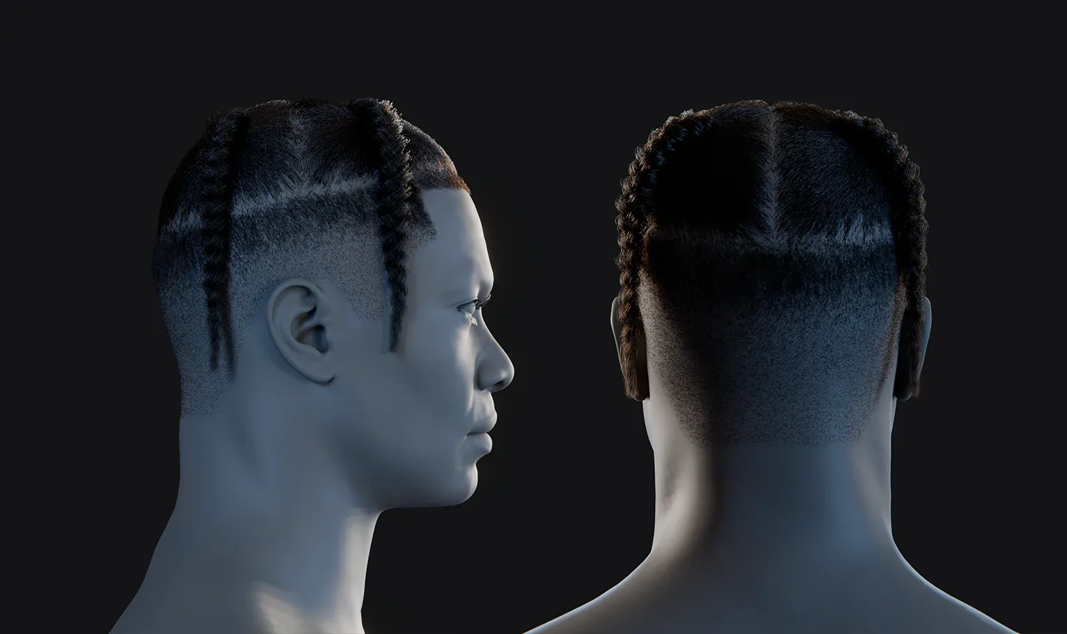 PixelHair Hairstyle - Braids Fade 012 (Hair for blender/ unreal engine / metahuman) Afro hair | Kinky hair | 4c Hair | African / African American Hair