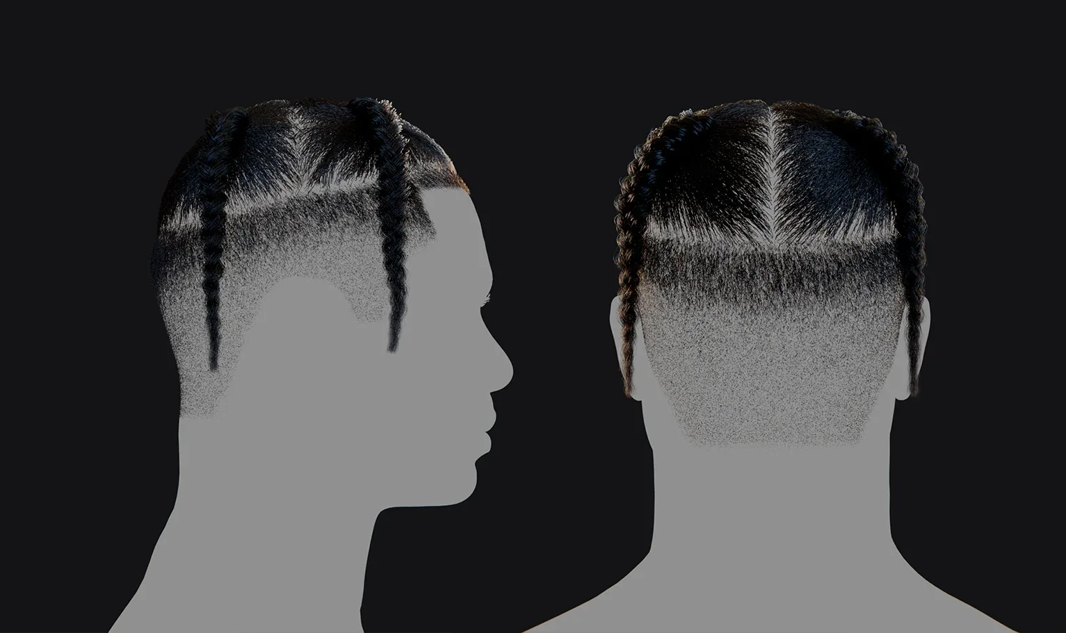 PixelHair Hairstyle - Braids Fade 012 (Hair for blender/ unreal engine / metahuman) Afro hair | Kinky hair | 4c Hair | African / African American Hair