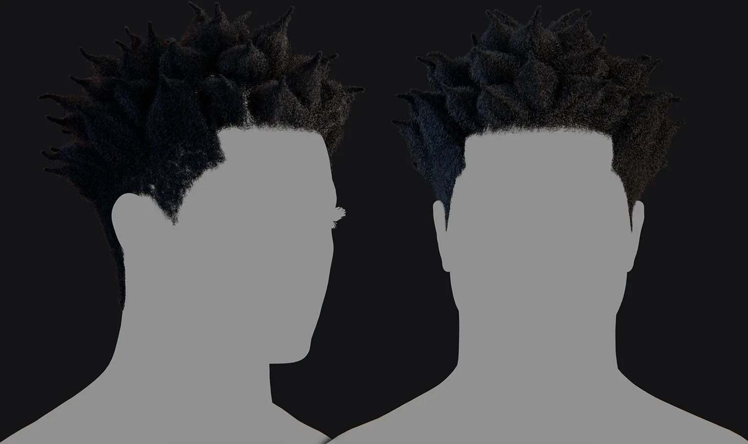 PixelHair Hairstyle - Spiked Afro 003 (Hair for blender/ unreal engine / metahuman) Afro hair | Kinky hair | 4c Hair | African / African American Hair