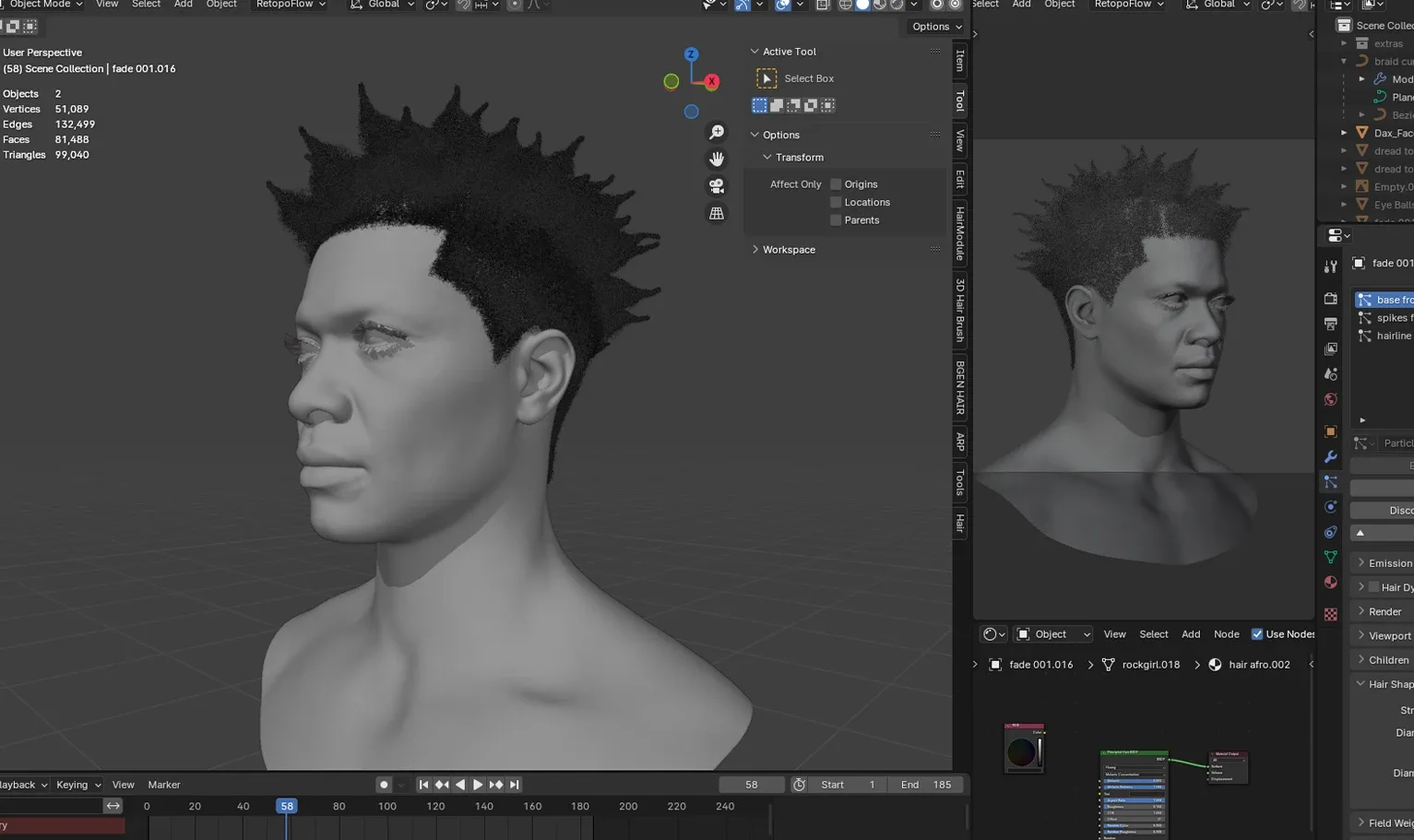 PixelHair Hairstyle - Spiked Afro 003 (Hair for blender/ unreal engine / metahuman) Afro hair | Kinky hair | 4c Hair | African / African American Hair