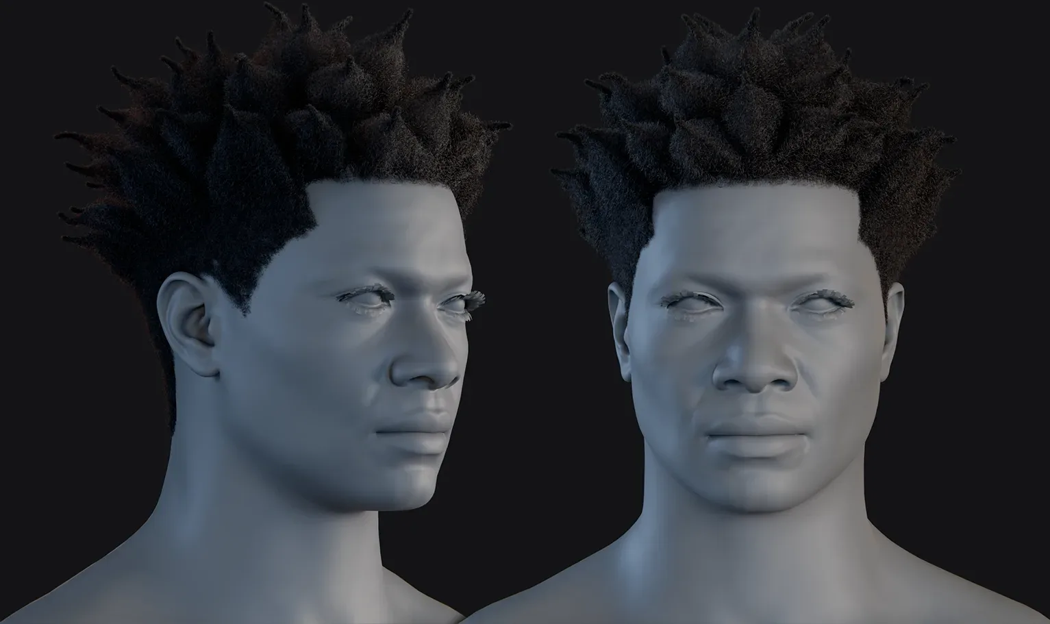 PixelHair Hairstyle - Spiked Afro 003 (Hair for blender/ unreal engine / metahuman) Afro hair | Kinky hair | 4c Hair | African / African American Hair