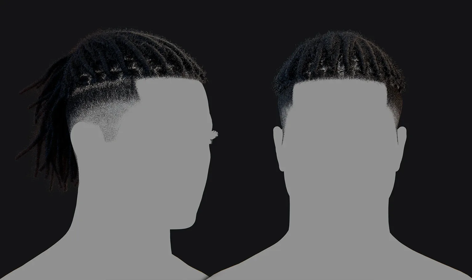 PixelHair Hairstyle - Dreads Fade 013 (Hair for blender/ unreal engine / metahuman) Afro hair | Kinky hair | 4c Hair | African / African American Hair