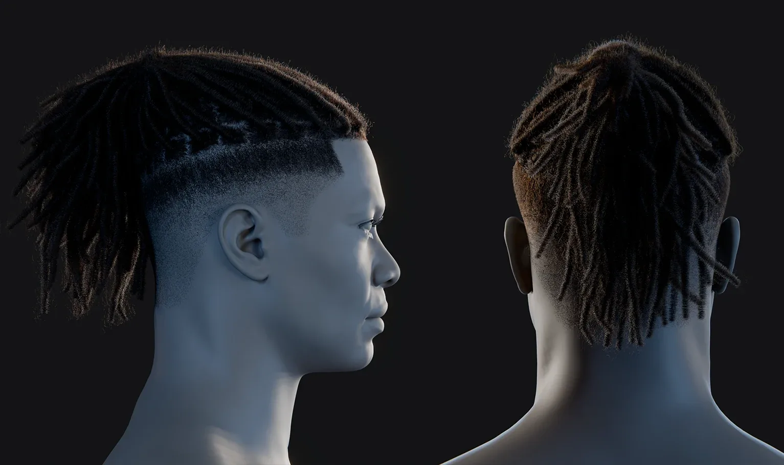 PixelHair Hairstyle - Dreads Fade 013 (Hair for blender/ unreal engine / metahuman) Afro hair | Kinky hair | 4c Hair | African / African American Hair