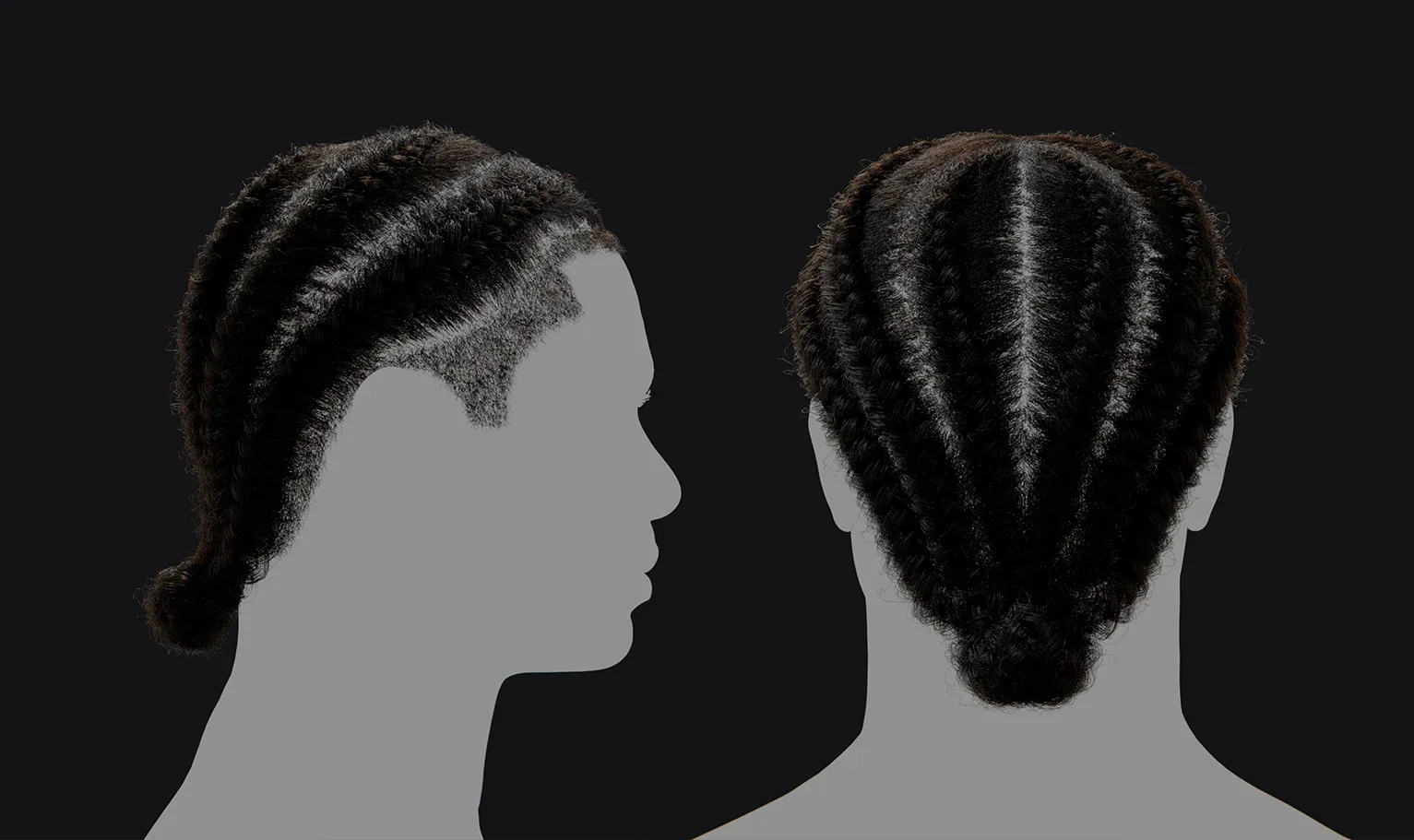 PixelHair Hairstyle - Big Sean Braids 003 (Hair for blender/ unreal engine / metahuman) Afro hair | Kinky hair | 4c Hair | African / African American Hair