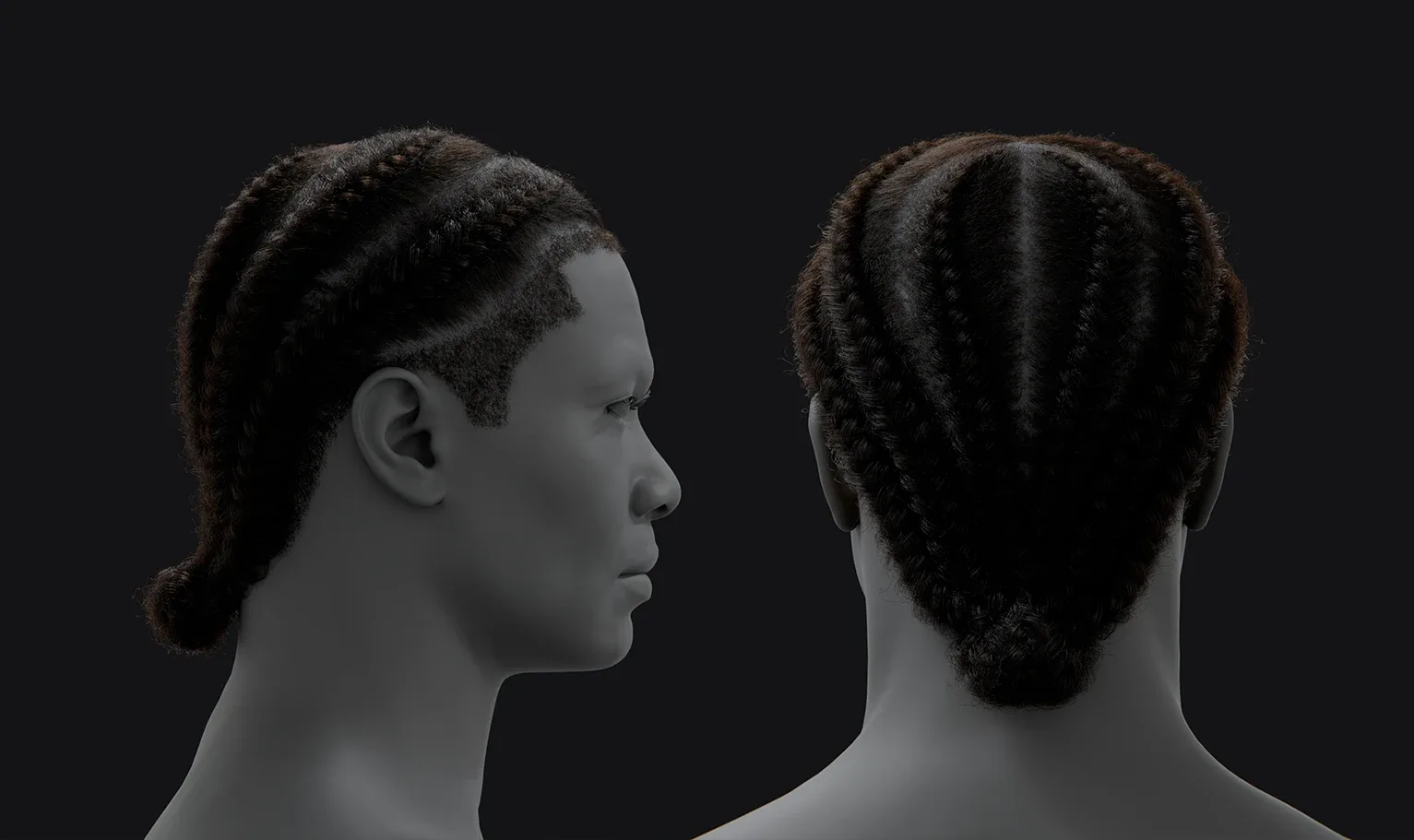 PixelHair Hairstyle - Big Sean Braids 003 (Hair for blender/ unreal engine / metahuman) Afro hair | Kinky hair | 4c Hair | African / African American Hair