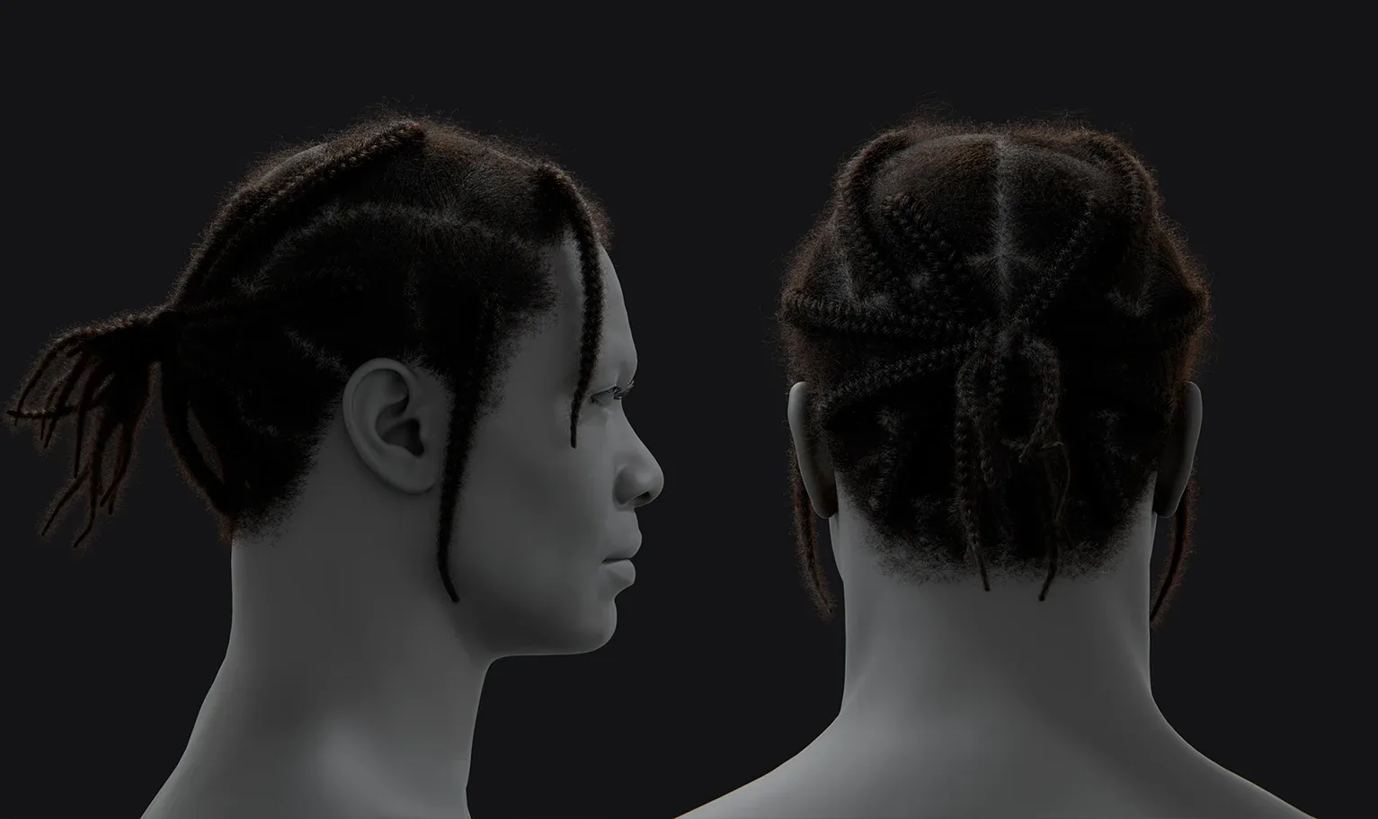 PixelHair Hairstyle - Asap Rocky Braids 004 (Hair for blender/ unreal engine / metahuman) Afro hair | Kinky hair | 4c Hair | African / African American Hair