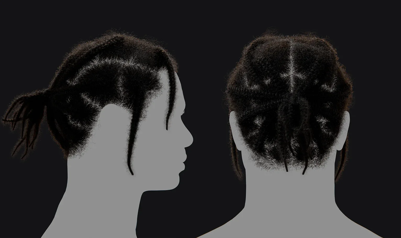 PixelHair Hairstyle - Asap Rocky Braids 004 (Hair for blender/ unreal engine / metahuman) Afro hair | Kinky hair | 4c Hair | African / African American Hair