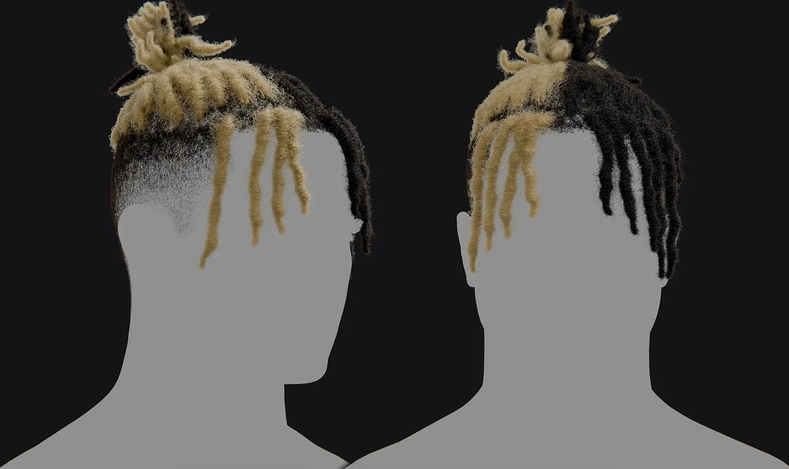 PixelHair Hairstyle - XXXtentacion Dreads Fade 014 (Hair for blender/ unreal engine / metahuman) Afro hair | Kinky hair | 4c Hair | African / African American Hair