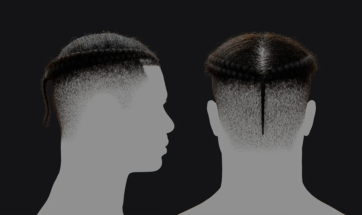 PixelHair Hairstyle - Lil Yatchy Braids Fade 015 (Hair for blender/ unreal engine / metahuman) Afro hair | Kinky hair | 4c Hair | African / African American Hair