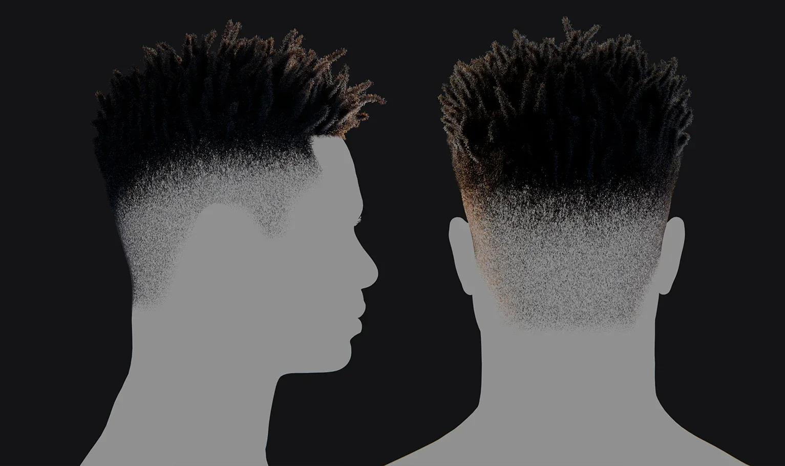 PixelHair Hairstyle - 21 Savage Dreads Fade 016 (Hair for blender/ unreal engine / metahuman) Afro hair | Kinky hair | 4c Hair | African / African American Hair