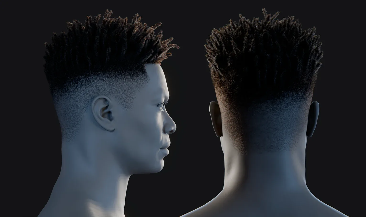 PixelHair Hairstyle - 21 Savage Dreads Fade 016 (Hair for blender/ unreal engine / metahuman) Afro hair | Kinky hair | 4c Hair | African / African American Hair