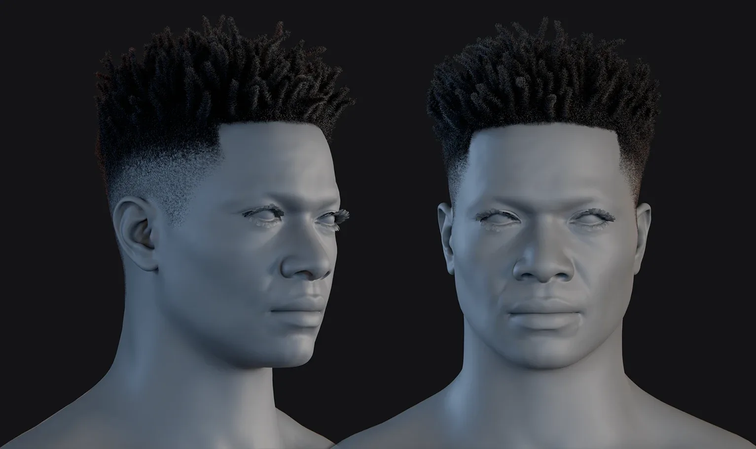 PixelHair Hairstyle - 21 Savage Dreads Fade 016 (Hair for blender/ unreal engine / metahuman) Afro hair | Kinky hair | 4c Hair | African / African American Hair