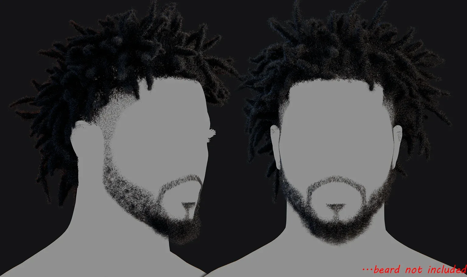 PixelHair Hairstyle - J.cole Dreads 003 (Hair for blender/ unreal engine / metahuman) Afro hair | Kinky hair | 4c Hair | African / African American Hair