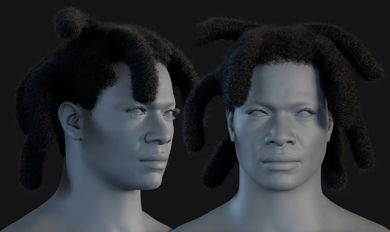 PixelHair Hairstyle - Kodak Black Dreads 005 (Hair for blender/ unreal engine / metahuman) Afro hair | Kinky hair | 4c Hair | African / African American Hair