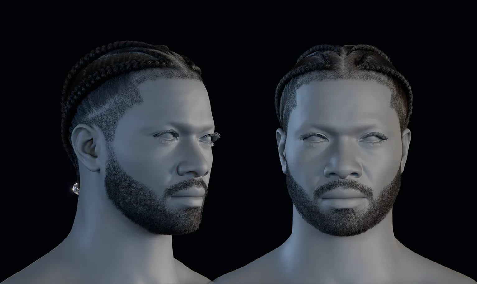 PixelHair Hairstyle - Drake Braids 005 (Hair for blender/ unreal engine / metahuman) Afro hair | Kinky hair | 4c Hair | African / African American Hair