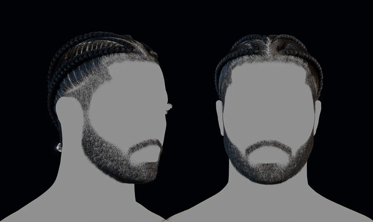 PixelHair Hairstyle - Drake Braids 005 (Hair for blender/ unreal engine / metahuman) Afro hair | Kinky hair | 4c Hair | African / African American Hair