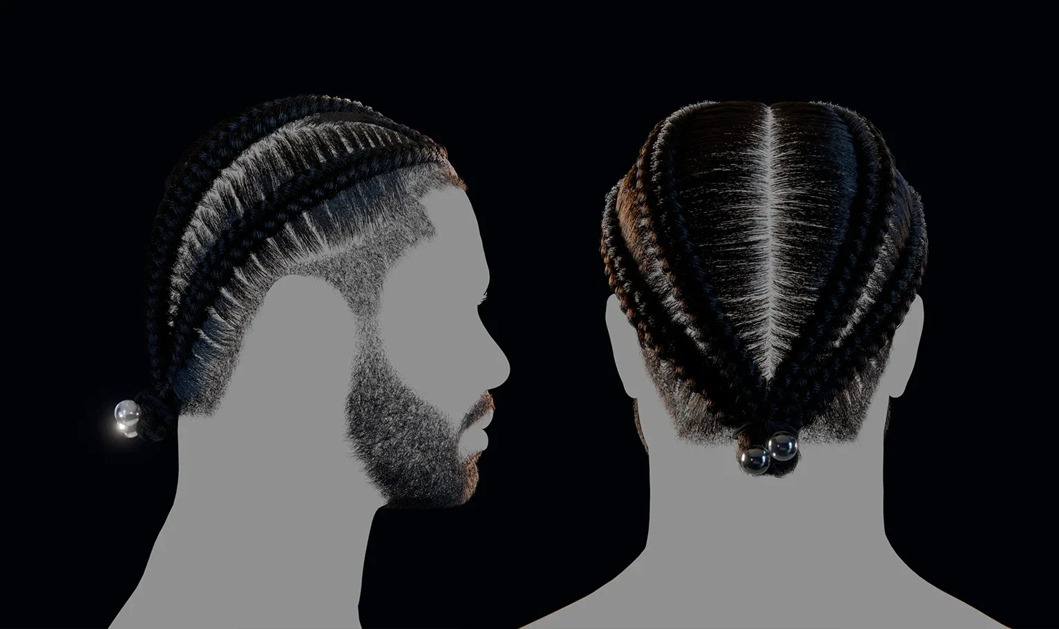 PixelHair Hairstyle - Drake Braids 005 (Hair for blender/ unreal engine / metahuman) Afro hair | Kinky hair | 4c Hair | African / African American Hair