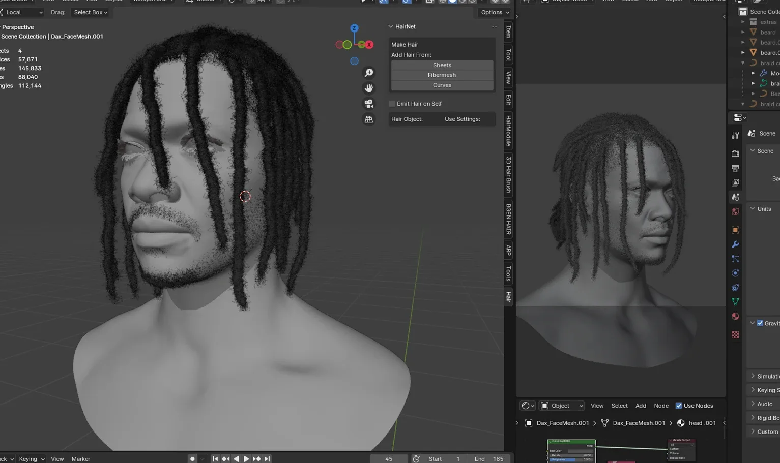 PixelHair Hairstyle - Lil Pump Dreads 005 (Hair for blender/ unreal engine / metahuman) Afro hair | Kinky hair | 4c Hair | African / African American Hair