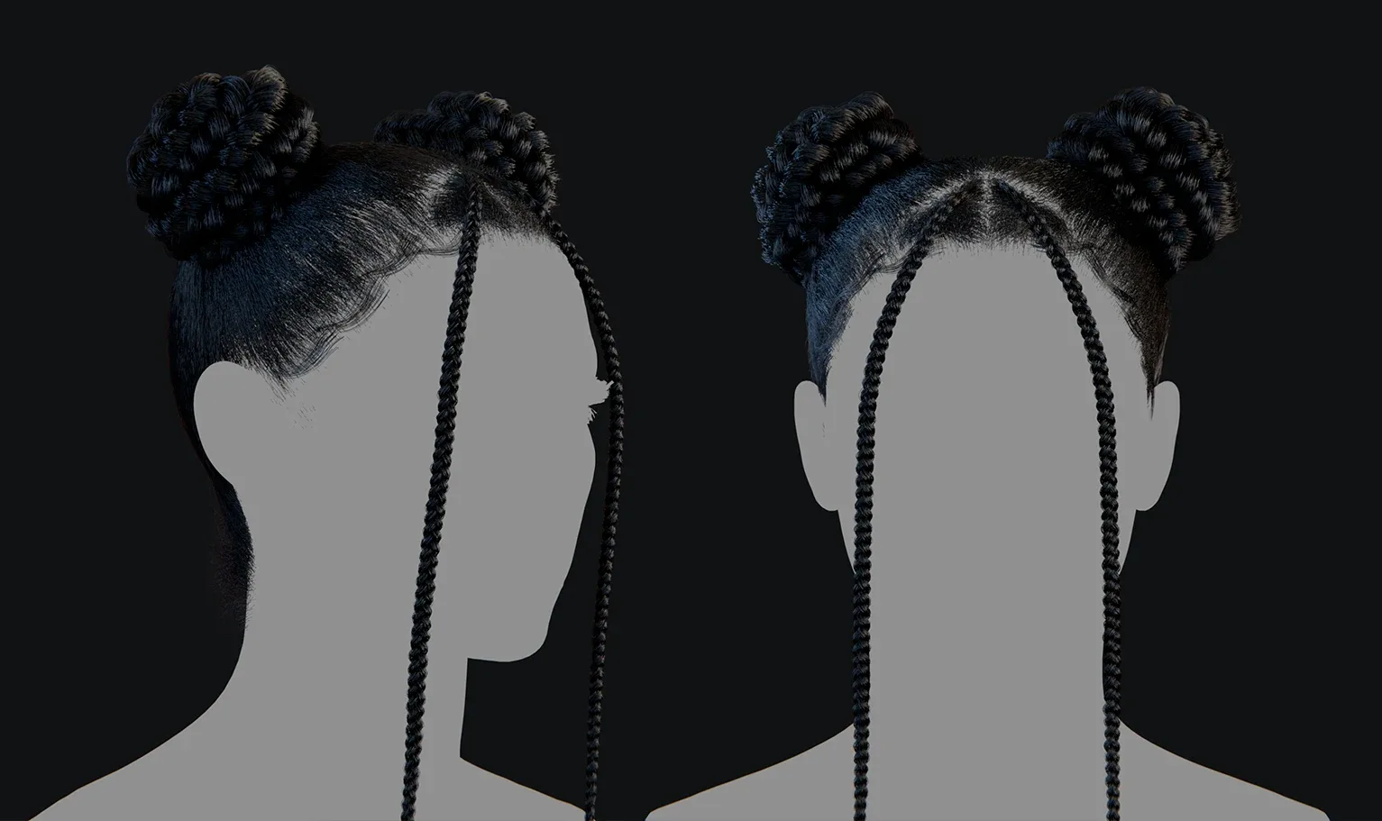 PixelHair Hairstyle - Rihanna Braids 006 (Hair for blender/ unreal engine / metahuman) Afro hair | Kinky hair | 4c Hair | African / African American Hair