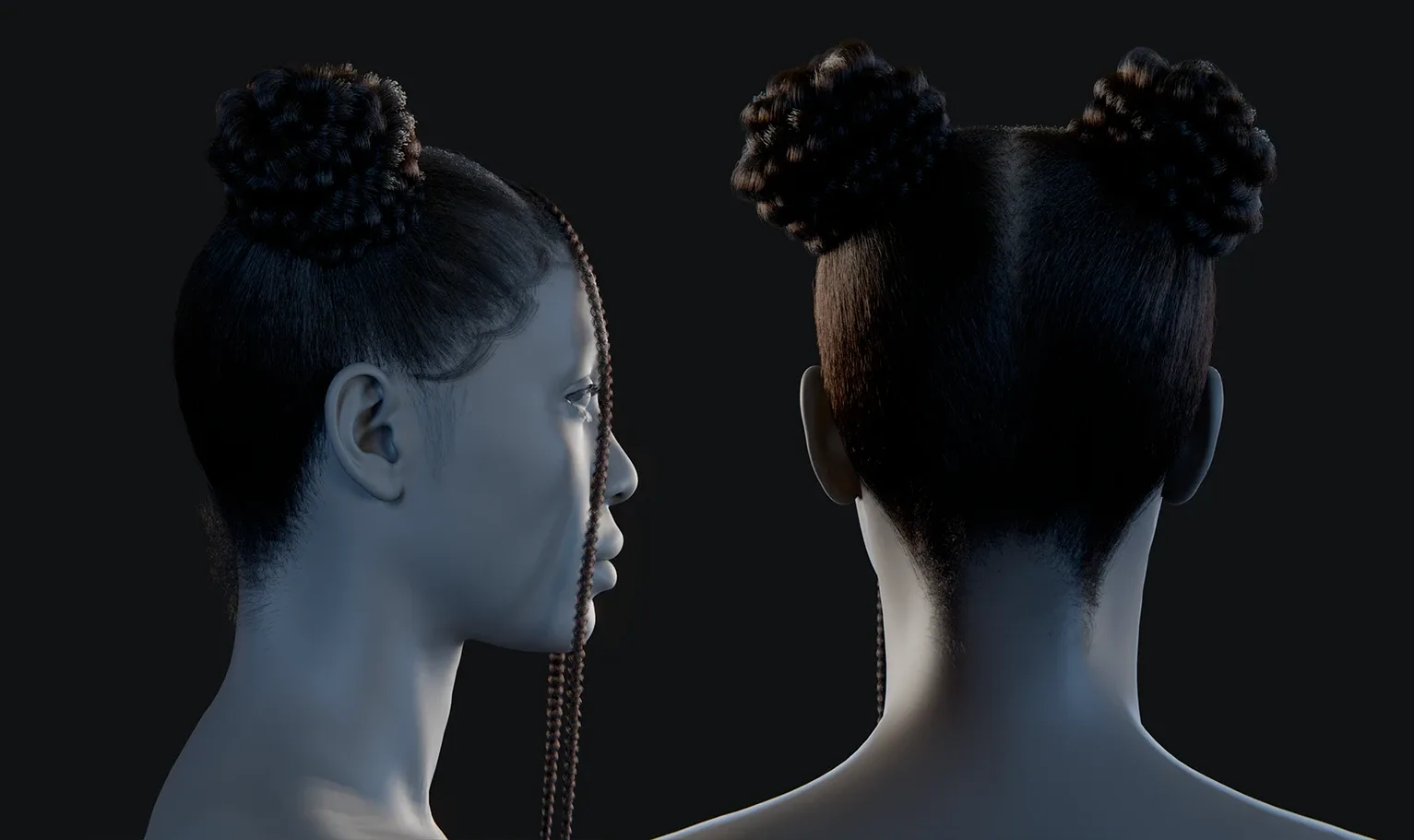 PixelHair Hairstyle - Rihanna Braids 006 (Hair for blender/ unreal engine / metahuman) Afro hair | Kinky hair | 4c Hair | African / African American Hair