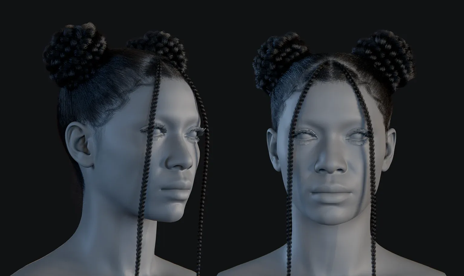 PixelHair Hairstyle - Rihanna Braids 006 (Hair for blender/ unreal engine / metahuman) Afro hair | Kinky hair | 4c Hair | African / African American Hair